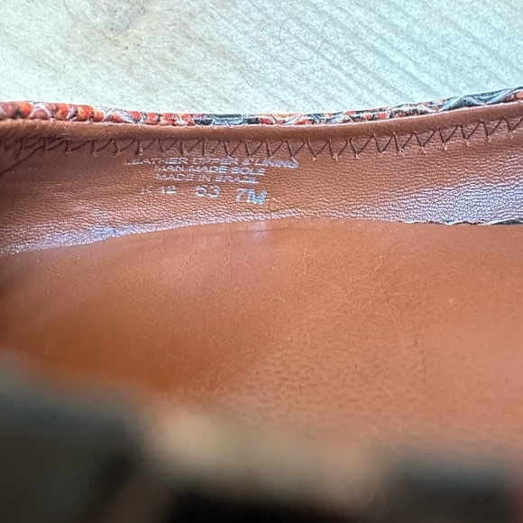 Tory Burch Reva Doria Dune Gold Snakeskin Ballet Flats Gold Logo Rare Colorway 7 - Picture 7 of 8